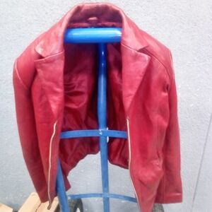 Alfani Women's Red Leather Jacket "Like New"